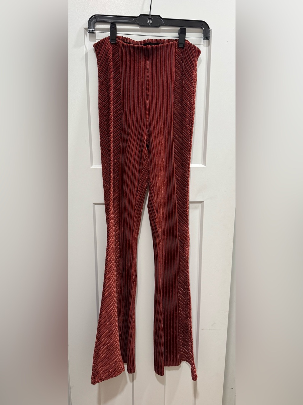 Free People Slim Pull-On Velvet Flare Pants